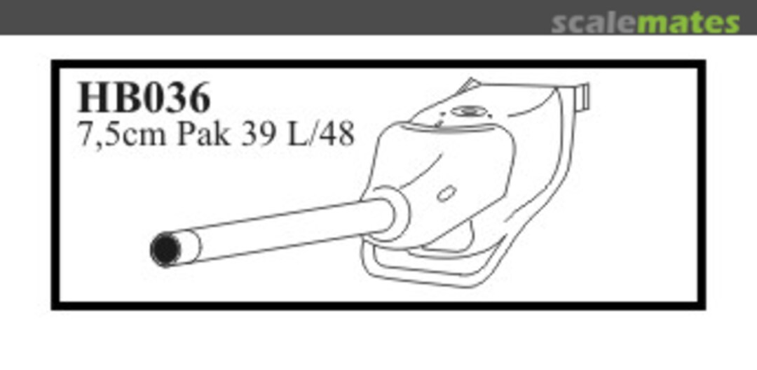 Boxart Gun Barrel - 7.5cm PaK 39 L48 with Kugellafette V Late HB036 CMK Boxart Gun Barrel - 7.5cm PaK 39 L48 with Kugellafette V Late HB036 CMK