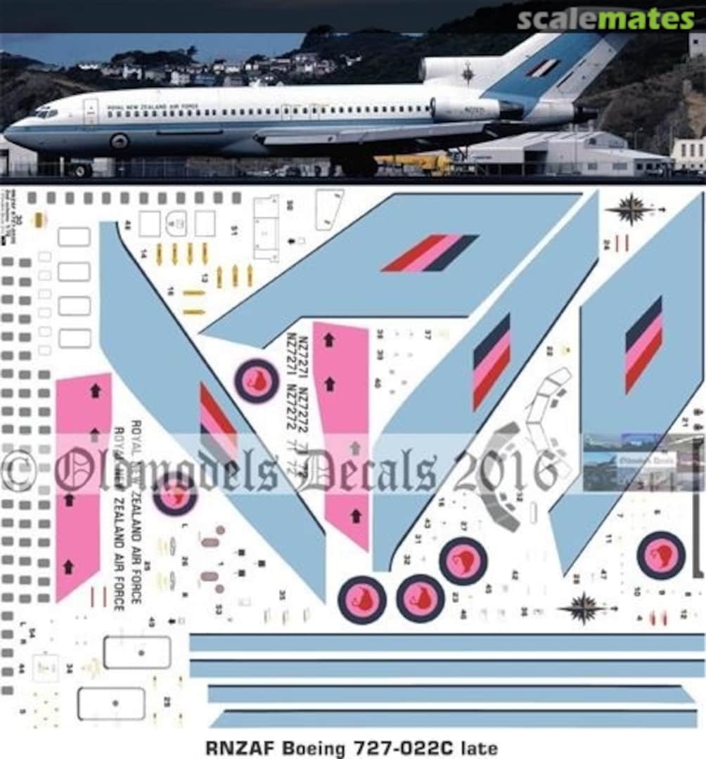 Boxart RNZAF Boeing 727-022C late/second scheme OMD0025 Oldmodels Decals Boxart RNZAF Boeing 727-022C late/second scheme OMD0025 Oldmodels Decals