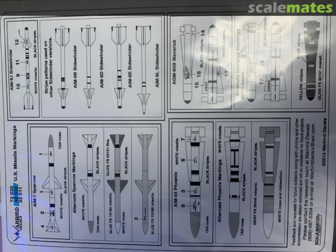 Boxart U.S. Missile Markings 48 032 Warbird Decals Boxart U.S. Missile Markings 48 032 Warbird Decals