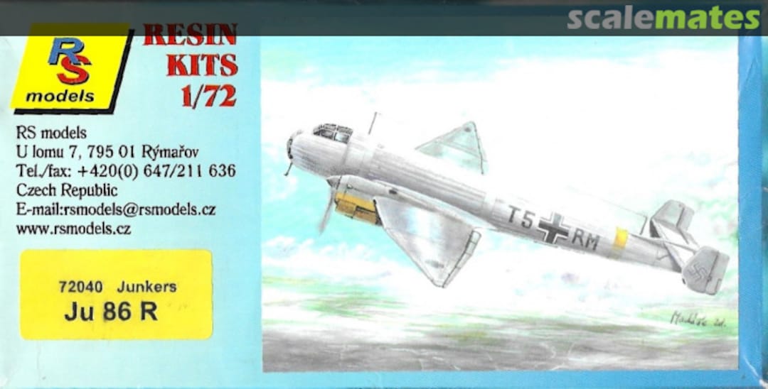 Boxart Junkers Ju 86R 72040 RS Models