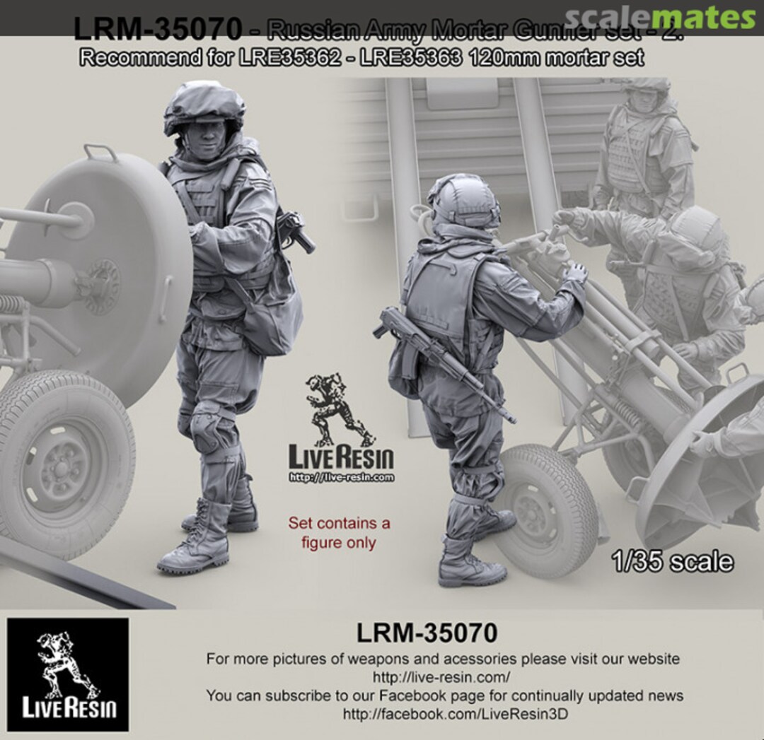 Boxart Russian Army Mortar Gunner set 2 LRM-35070 Live Resin Boxart Russian Army Mortar Gunner set 2 LRM-35070 Live Resin