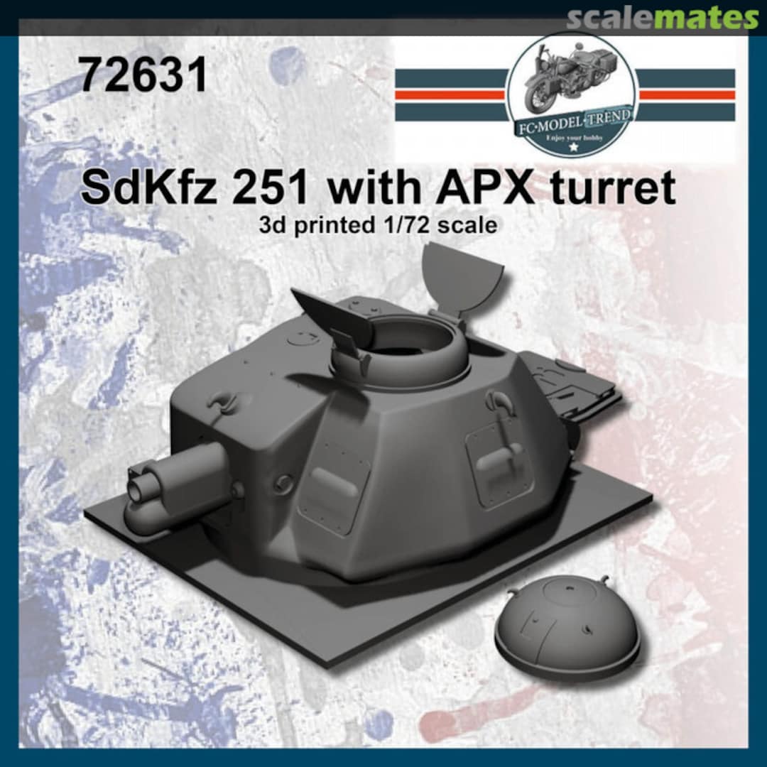 Boxart Sd.Kfz. 251 with APX Turret conversion 72631 FC Model Trend Boxart Sd.Kfz. 251 with APX Turret conversion 72631 FC Model Trend