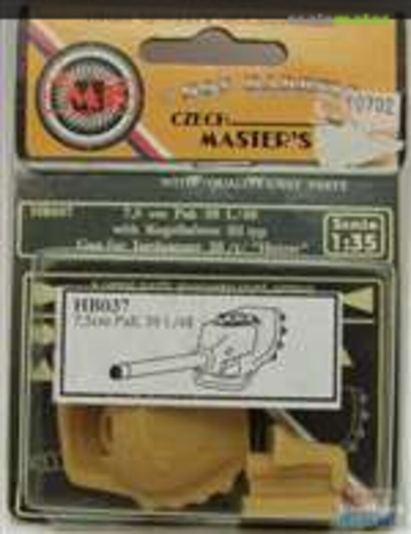 Boxart Gun Barrel - 7.5cm PaK 39 L48 with Kugellafette III HB037 CMK Boxart Gun Barrel - 7.5cm PaK 39 L48 with Kugellafette III HB037 CMK