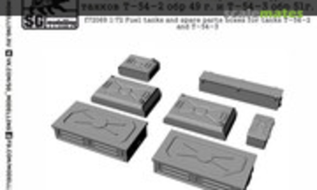 1:72 Fuel tanks and spare parts boxes for tanks T-54-2 and T-54-3 (SG-MODELLING F72069) F72069