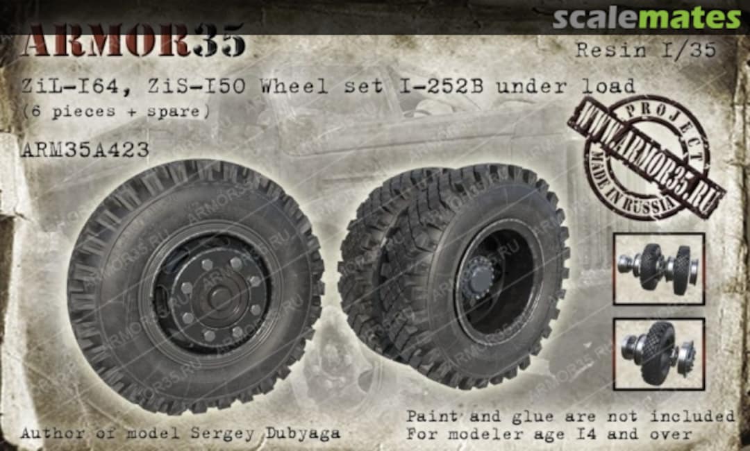Boxart ZiL-164, ZiS-150 Wheel set I-252B under load ARM35A423 Armor35 Boxart ZiL-164, ZiS-150 Wheel set I-252B under load ARM35A423 Armor35