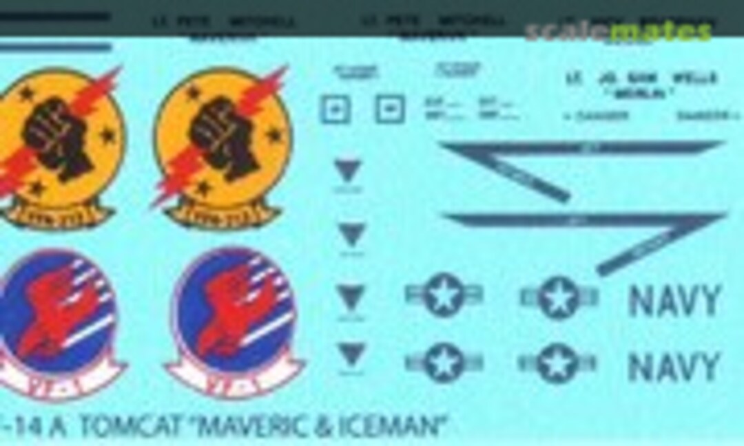1:72 Flight of "top gun" F-14A Tomcat "Maveric & Iceman" (Veha Maestro Decals VMS047204) VMS047204