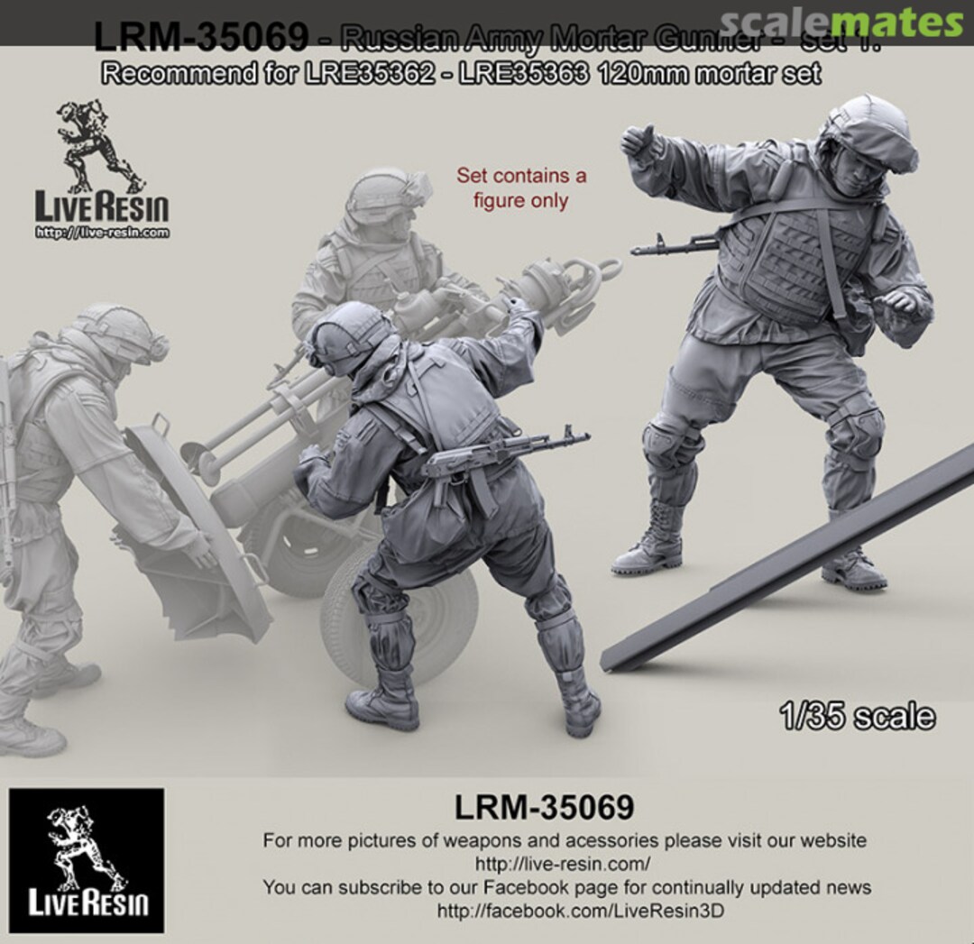 Boxart Russian Army Mortar Gunner set 1 LRM-35069 Live Resin