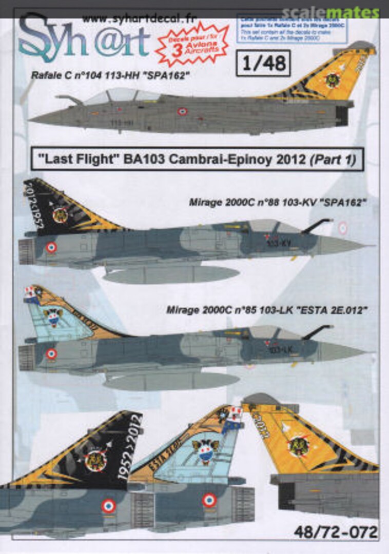 Boxart Last Flight BA103 Cambrai-Epinoy 2012 Part 1 72-072 Syhart Boxart Last Flight BA103 Cambrai-Epinoy 2012 Part 1 72-072 Syhart