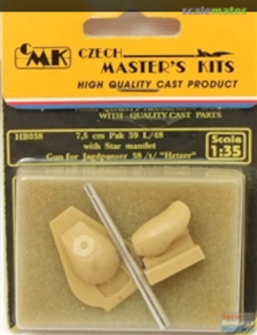 Boxart Gun Barrel - 7.5cm PaK 39 L48 with Starr Mantlet HB038 CMK Boxart Gun Barrel - 7.5cm PaK 39 L48 with Starr Mantlet HB038 CMK