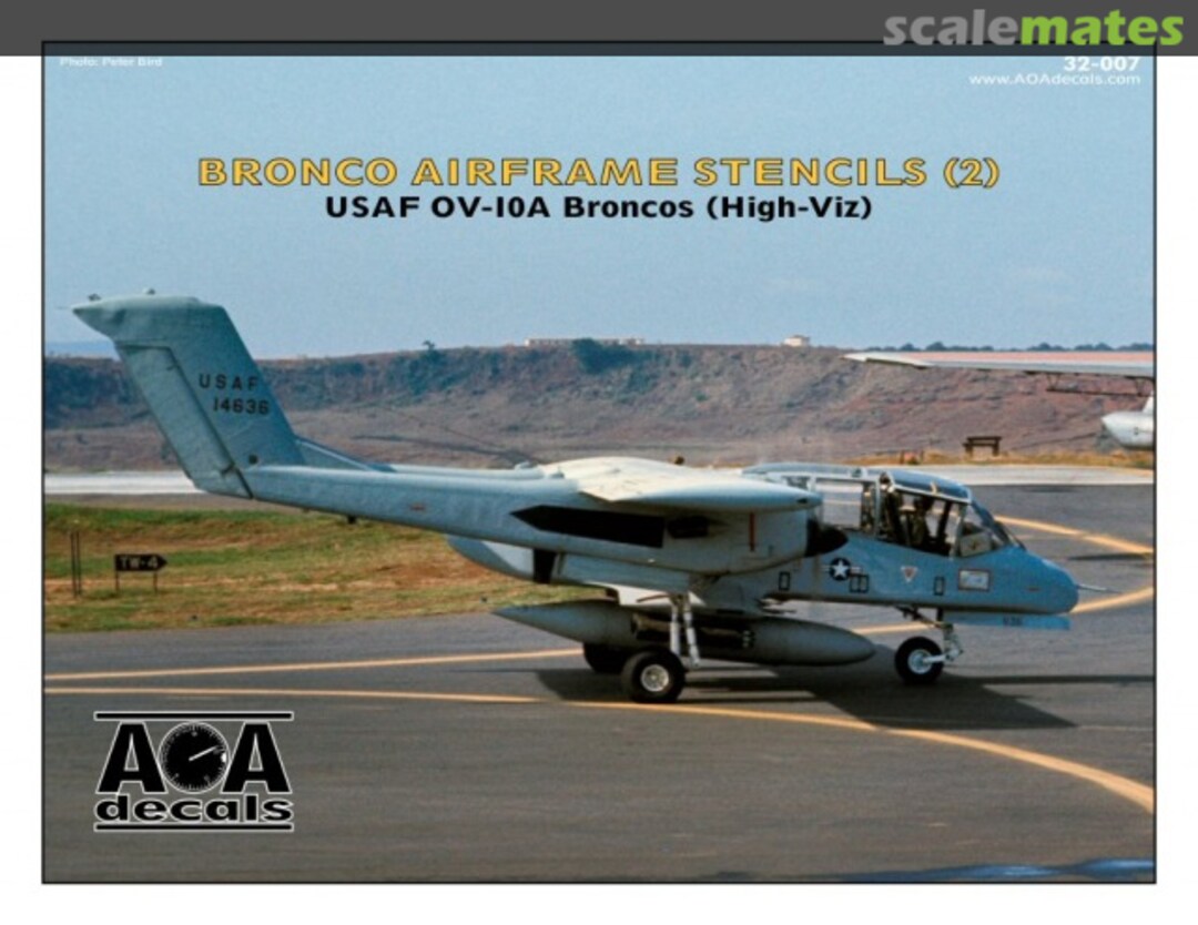 Boxart Bronco Airframe Stencils (2) 32-007 AOA decals Boxart Bronco Airframe Stencils (2) 32-007 AOA decals