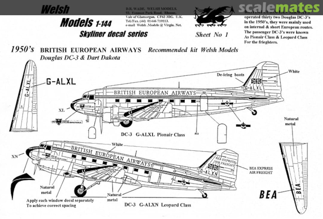 Boxart Douglas DC-3 / Dart Dakota 1 Welsh Models Boxart Douglas DC-3 / Dart Dakota 1 Welsh Models