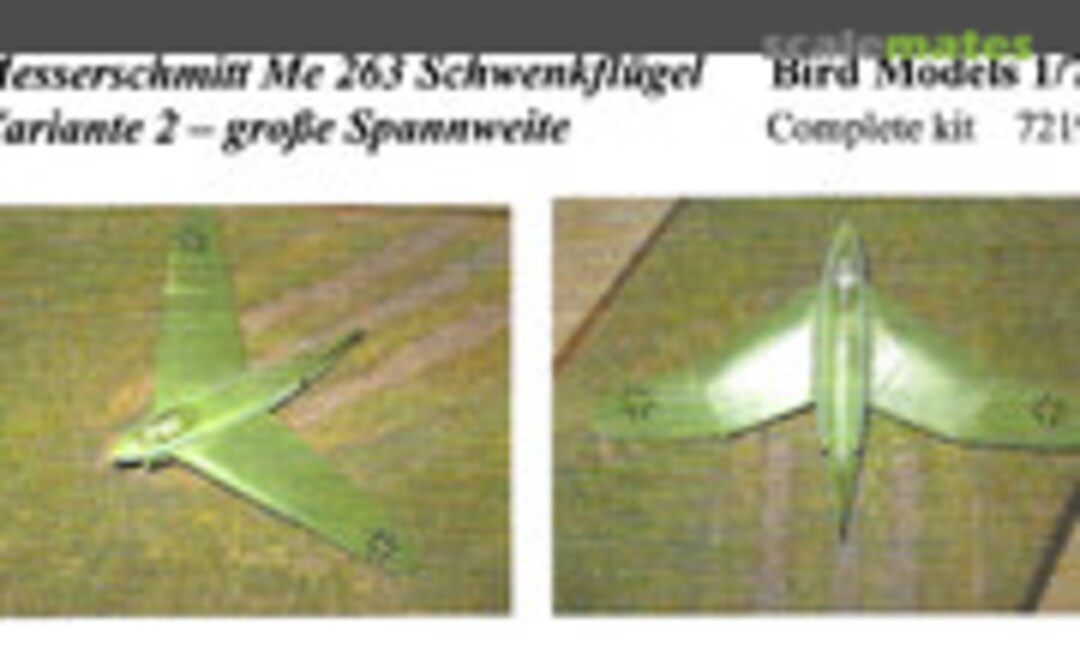 1:72 Messerschmitt Me 263 mit Schwenkflügeln (Bird Models 72192)