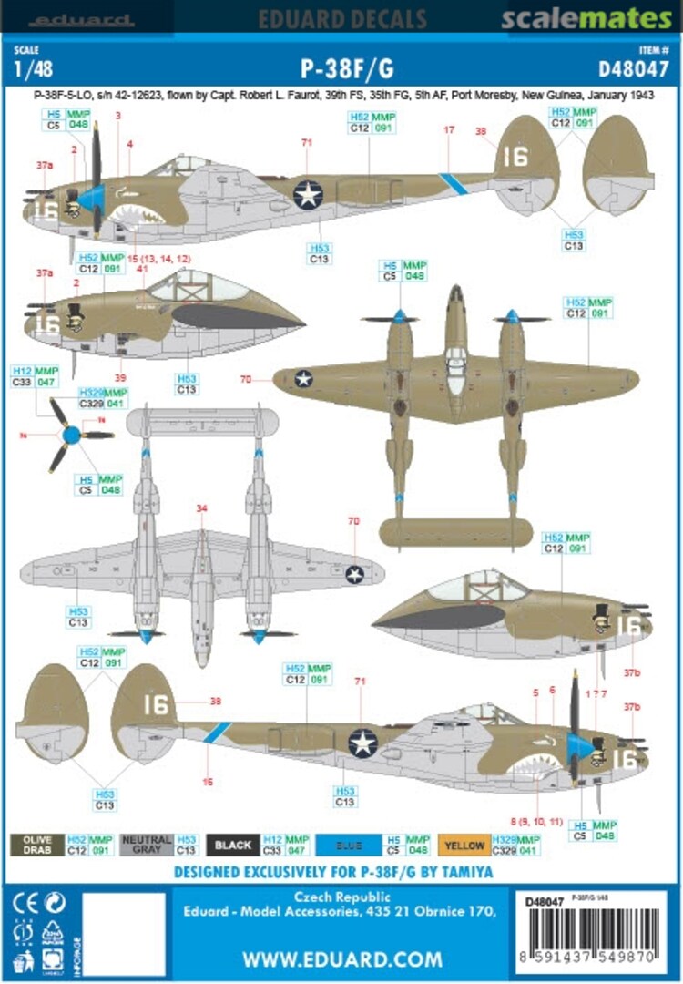Boxart Eduard Decals P-38 F/G D48047 Eduard Boxart Eduard Decals P-38 F/G D48047 Eduard
