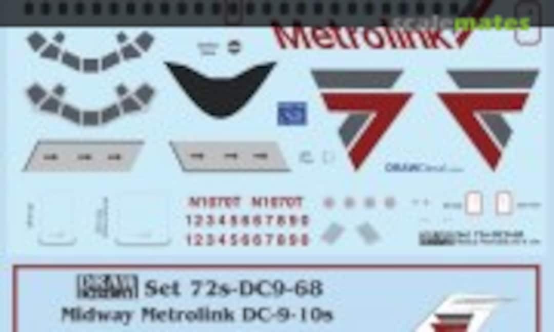 1:72 Midway Metrolink DC-9-10s (Draw Decal 72-DC9-68) 72-DC9-68