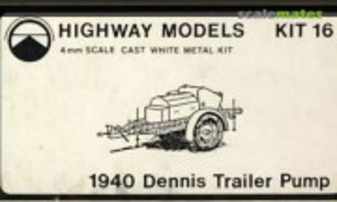 1:76 1940 Dennis Trailer Pump (Highway Models 16) 16