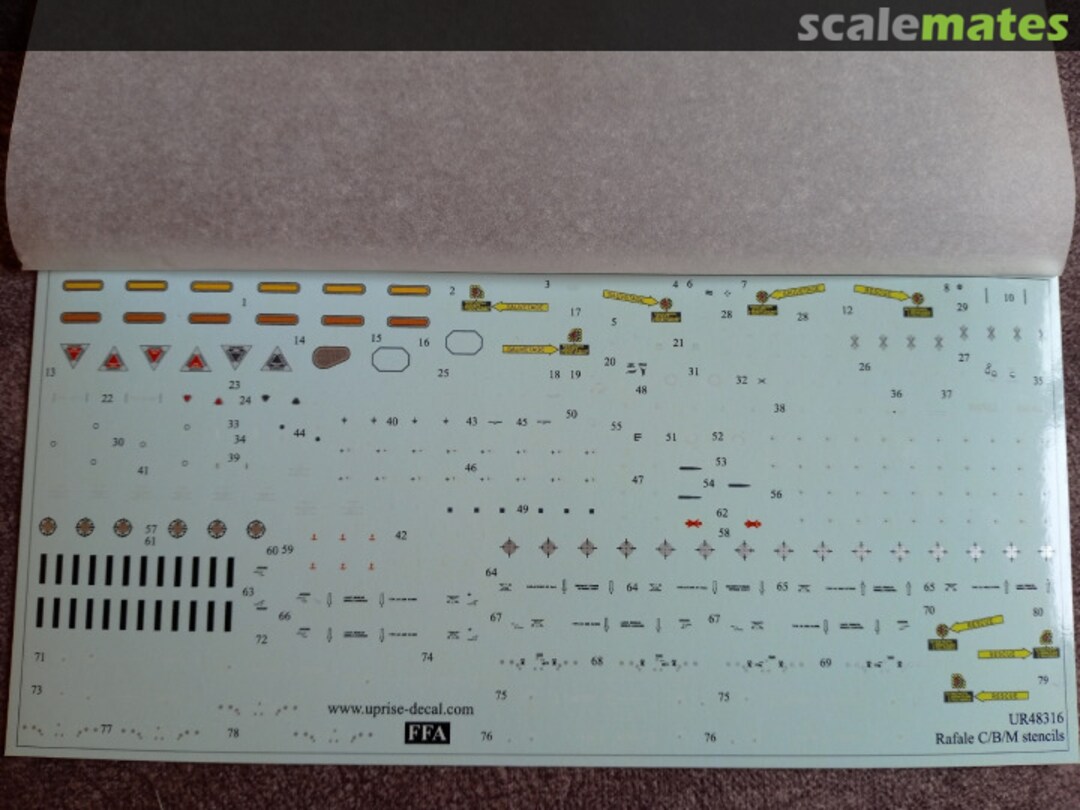 Contents Dassault Rafale B/C/M stencils UR72316 UpRise Decal Contents Dassault Rafale B/C/M stencils UR72316 UpRise Decal