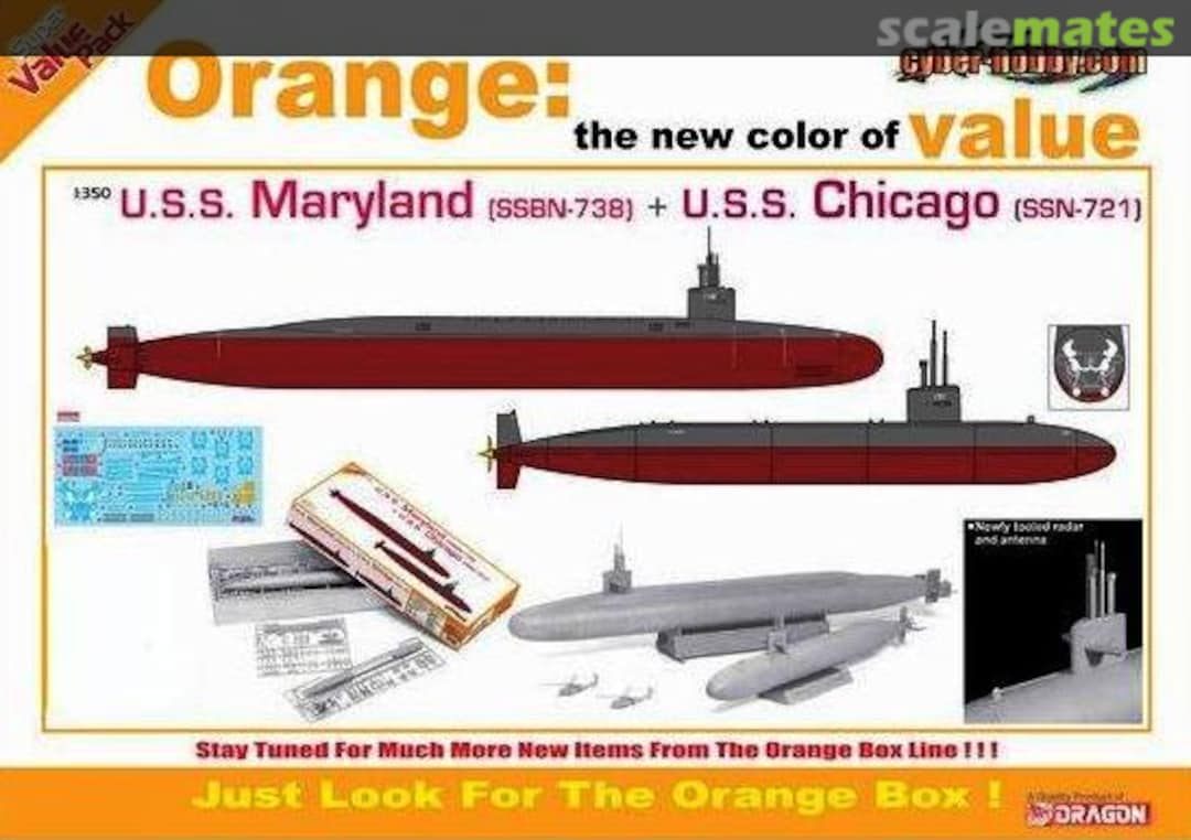 Boxart USS Maryland SSBN-738 & USS Chicago SSN-721 1047 Cyber Hobby Boxart USS Maryland SSBN-738 & USS Chicago SSN-721 1047 Cyber Hobby