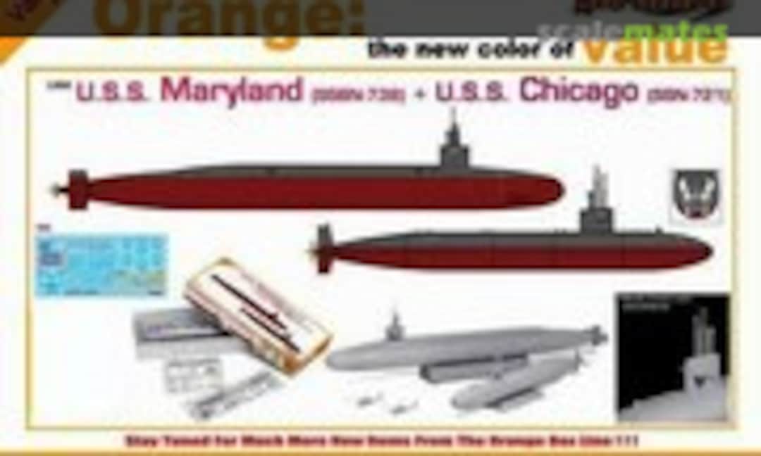1:350 USS Maryland SSBN-738 &amp; USS Chicago SSN-721 (Cyber Hobby 1047)
