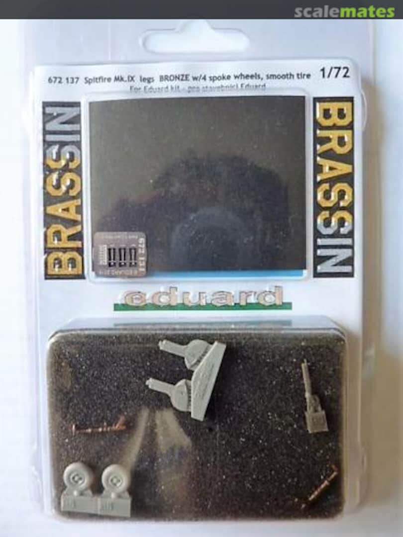 Boxart Spitfire Mk.IX legs Bronze w/ 4 spoke wheels, smooth tire 672137 Eduard Boxart Spitfire Mk.IX legs Bronze w/ 4 spoke wheels, smooth tire 672137 Eduard