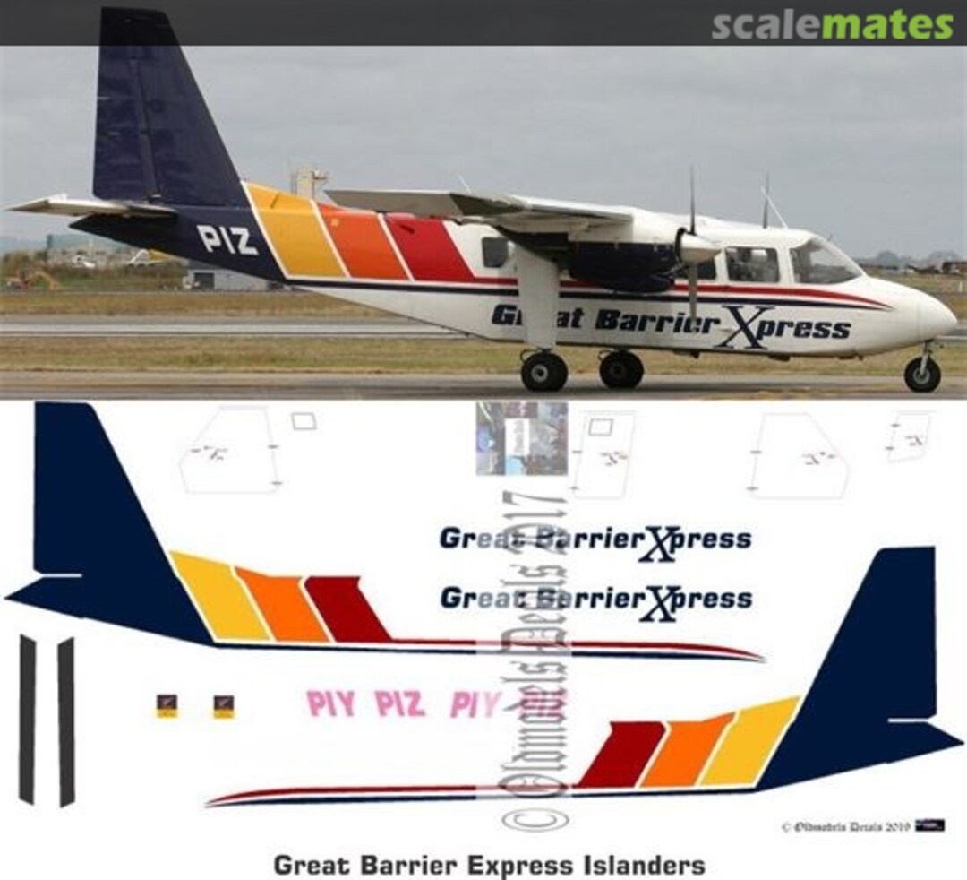 Boxart Islander - Great Barrier Express OMD1258 Oldmodels Decals