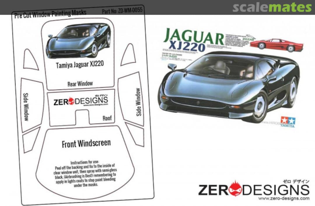Boxart Jaguar XJ220 Pre Cut Window Painting Masks ZD-WM-0055 Zerodesigns Boxart Jaguar XJ220 Pre Cut Window Painting Masks ZD-WM-0055 Zerodesigns