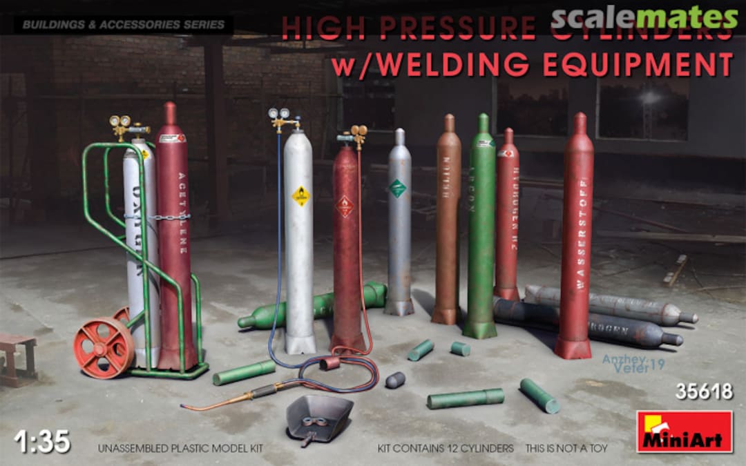 Boxart High Pressure Cylinders with Welding Equipment 35618 MiniArt Boxart High Pressure Cylinders with Welding Equipment 35618 MiniArt