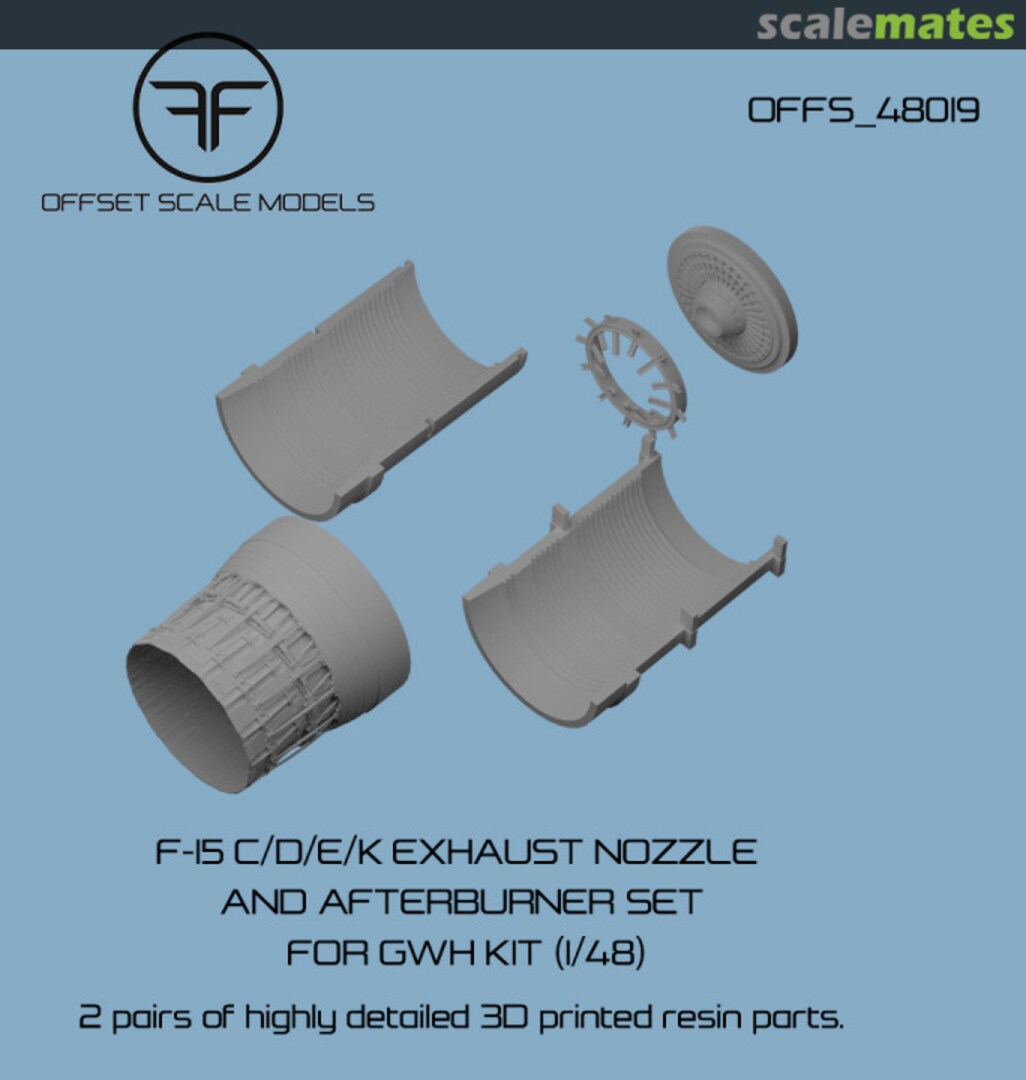Boxart F-15 C/D/E/K Exhaust nozzle and afterburner set for GWH kit OFFS_48019 Offset Scale Models Boxart F-15 C/D/E/K Exhaust nozzle and afterburner set for GWH kit OFFS_48019 Offset Scale Models