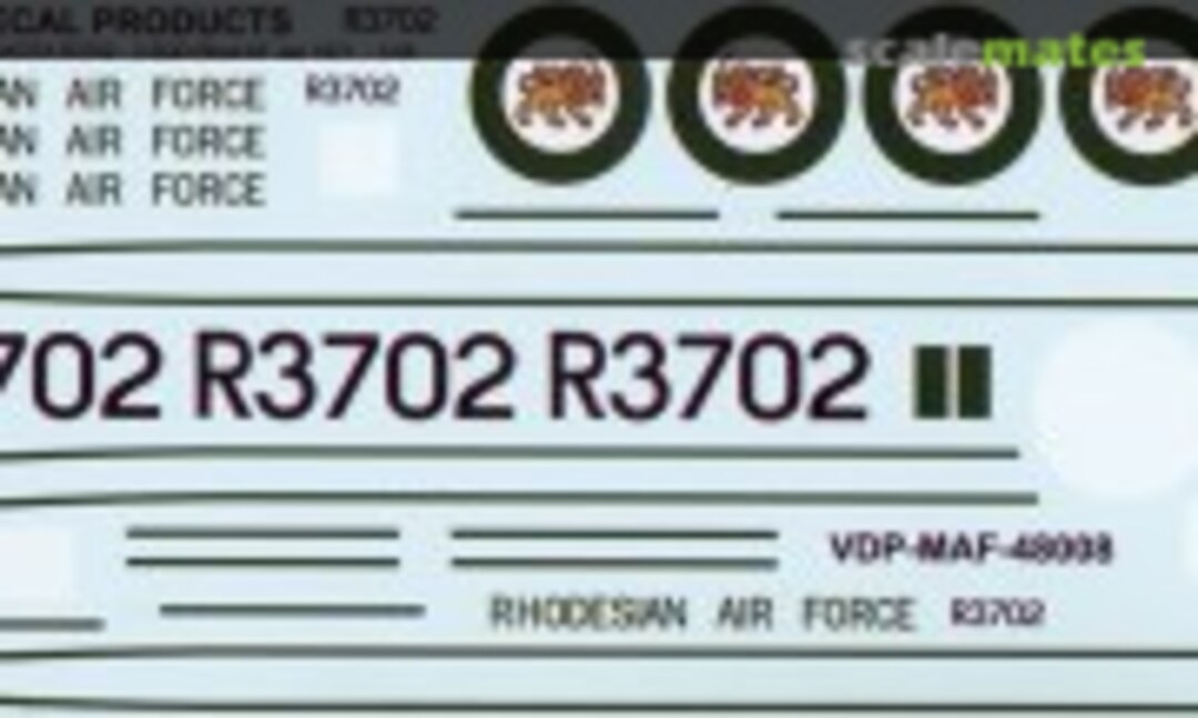 1:48 Rhodesian Air Force C-47 Dakota 'R3702' (Viper Decal Products MAF48008) MAF48008