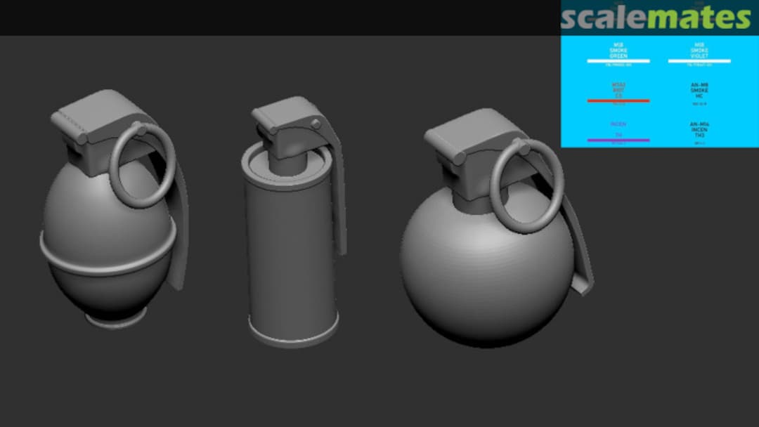 Boxart US Grenades And Decals (15pcs) A004-D16 Firma49 Boxart US Grenades And Decals (15pcs) A004-D16 Firma49