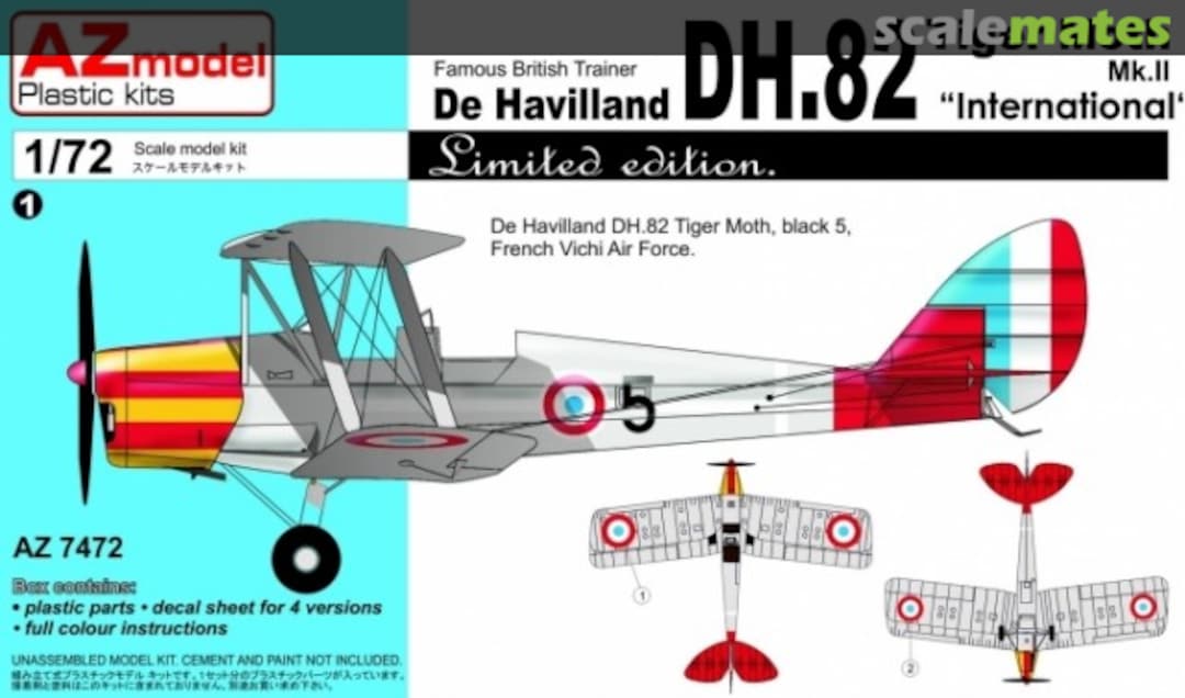 Boxart De Havilland DH.82 Tiger Moth Mk.II AZ7472 AZmodel Boxart De Havilland DH.82 Tiger Moth Mk.II AZ7472 AZmodel
