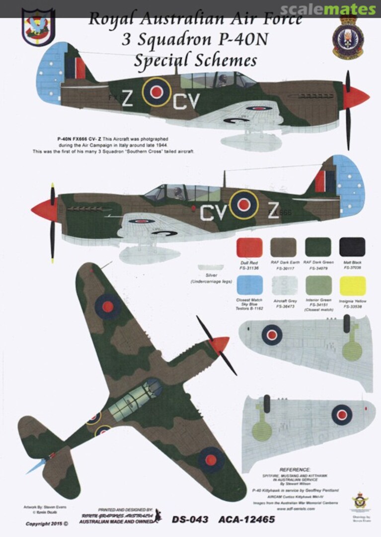 Boxart 3 Squadron P-40N DS-043 Ronin Decals Boxart 3 Squadron P-40N DS-043 Ronin Decals