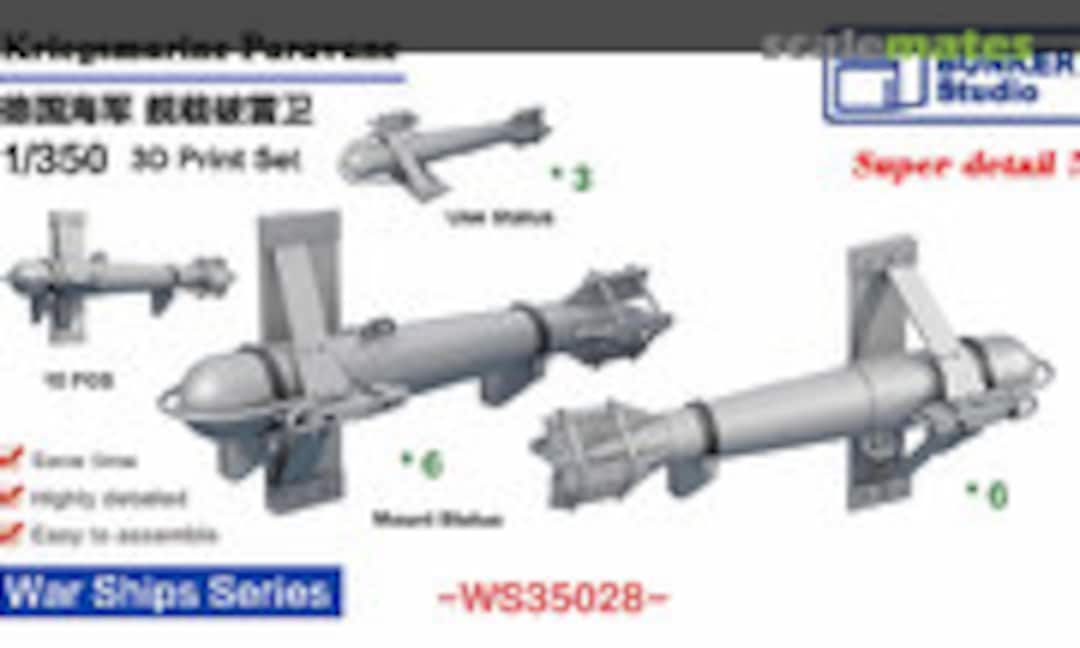 1:350 Kriegsmarine Paravane Set (Bunker Studio WS35028) WS35028