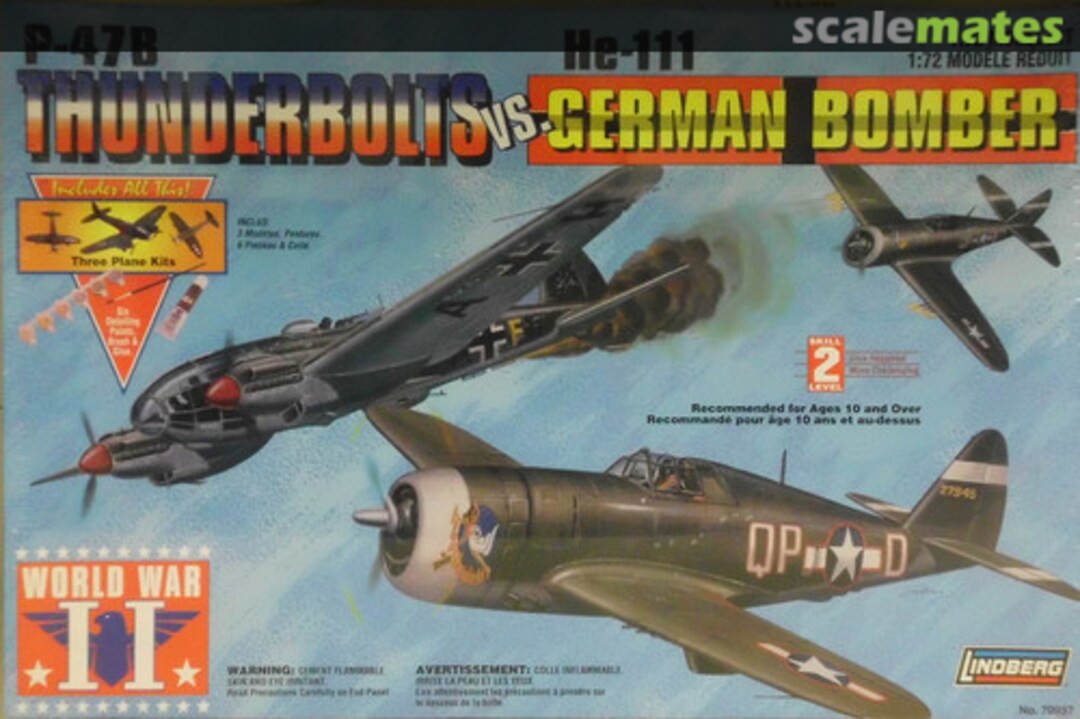 Boxart P-47B Thunderbolts vs He-111 German Bomber 70957 Lindberg Boxart P-47B Thunderbolts vs He-111 German Bomber 70957 Lindberg