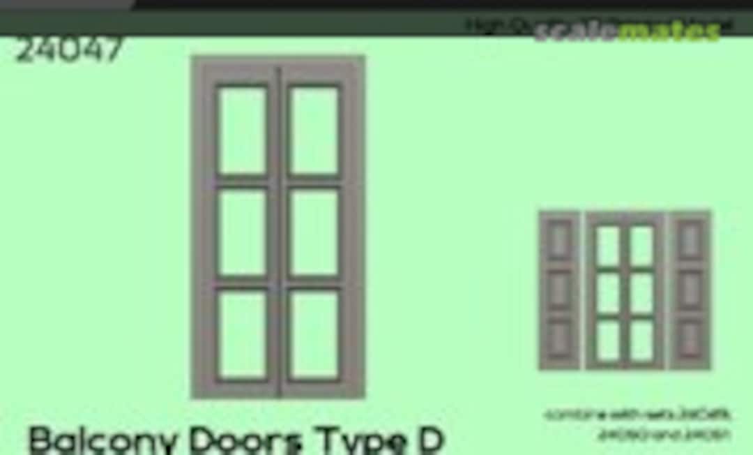 1:24 Balcony Doors Type D (C3D Resin Miniatures 24047) 24047
