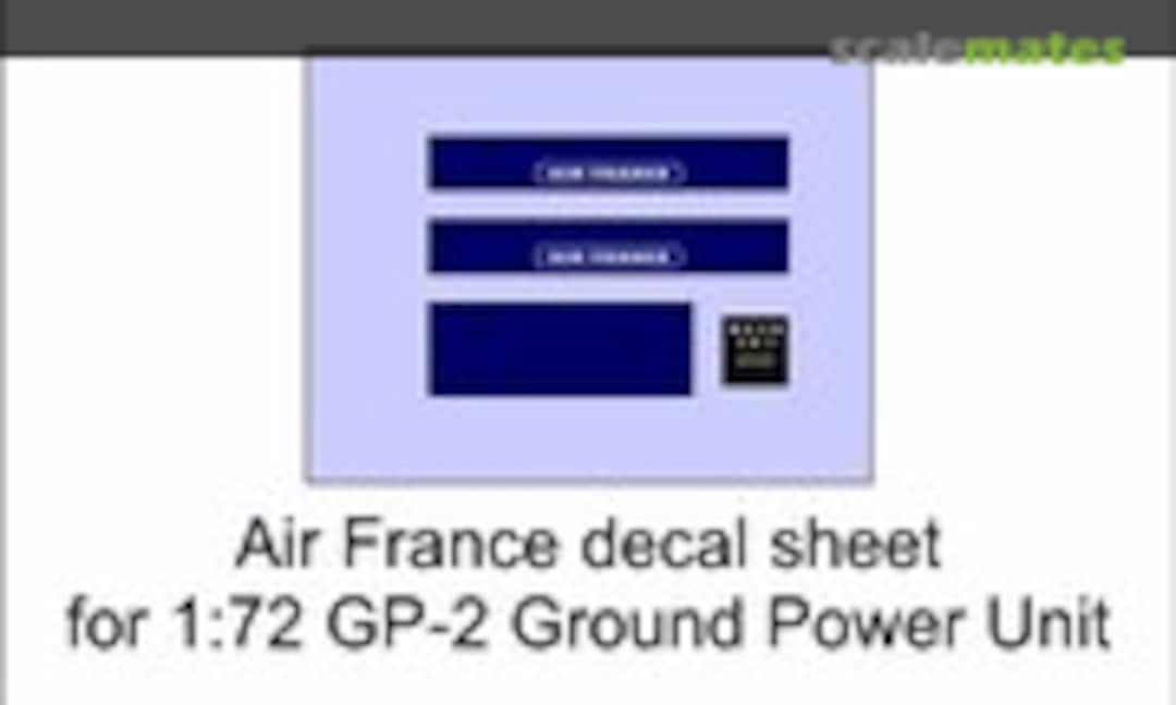 1:72 Air France decal sheet for 1:72 Auto Diesel GP-2 Ground Power Unit (Aircraft In Miniature Ltd GED72021B) GED72021B