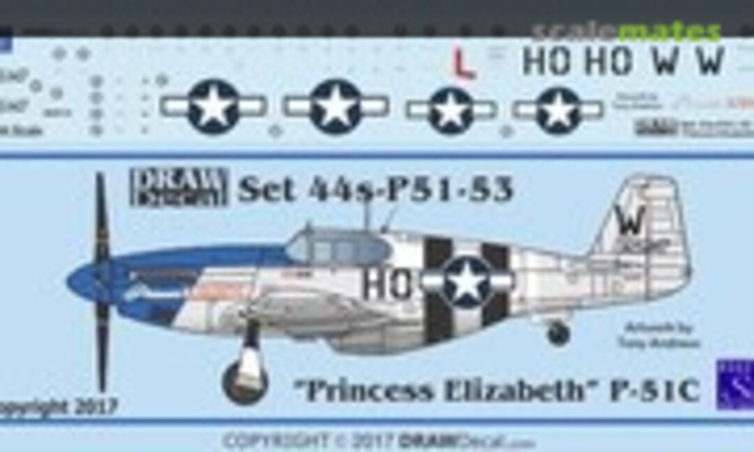1:144 P-51C “Princess Elizabeth” (Draw Decal 44-P51-53) 44-P51-53