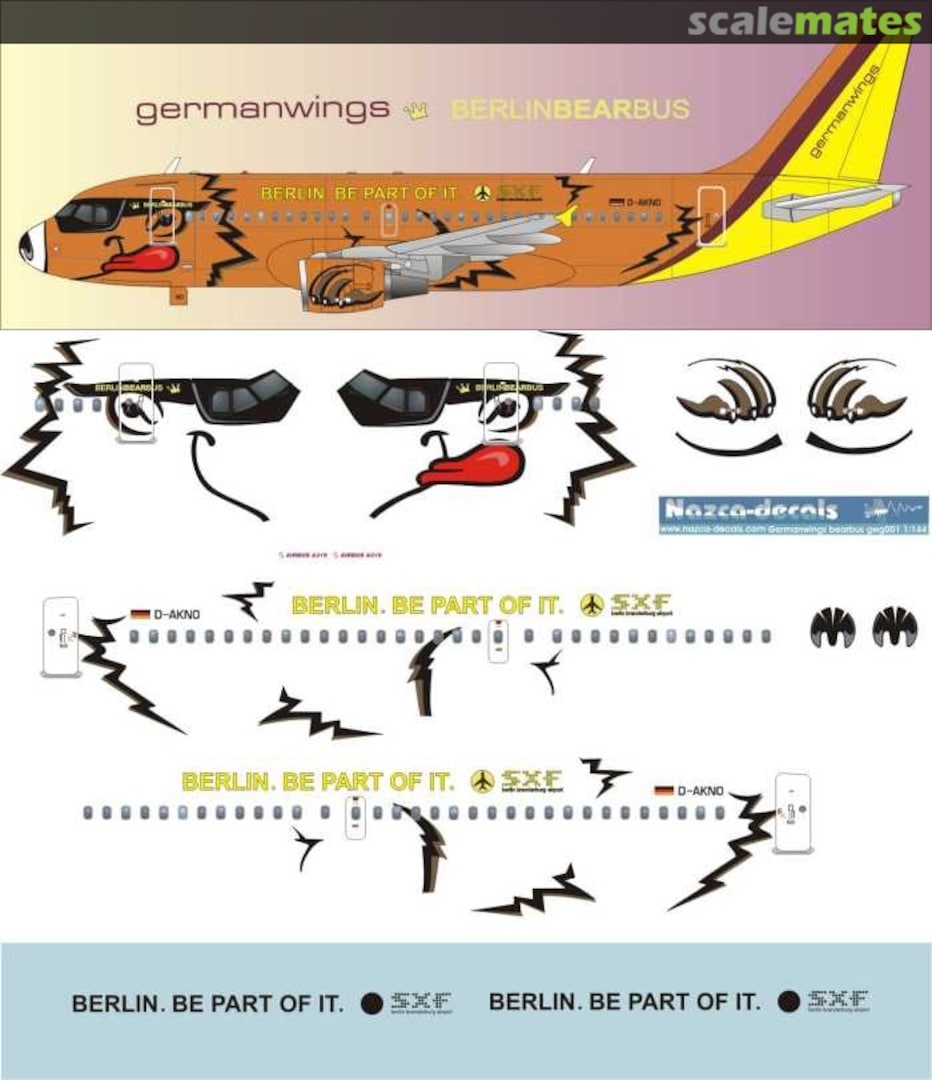 Boxart Airbus A319-112 GWG001 Nazca decals Boxart Airbus A319-112 GWG001 Nazca decals