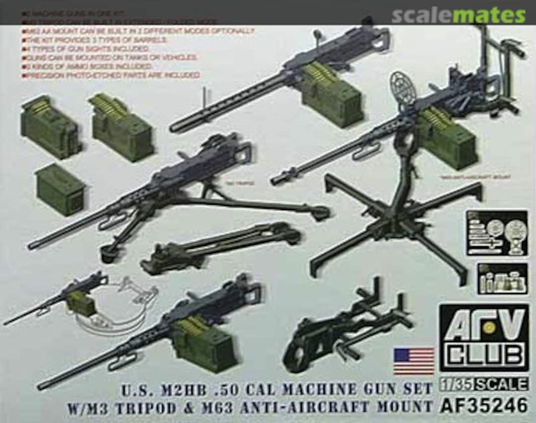 Boxart U.S. M2HB .50 CAL MACHINE GUN SET W/M3 TRIPOD & M63 ANTI-AIRCRAFT MOUNT AF35246 AFV Club Boxart U.S. M2HB .50 CAL MACHINE GUN SET W/M3 TRIPOD & M63 ANTI-AIRCRAFT MOUNT AF35246 AFV Club
