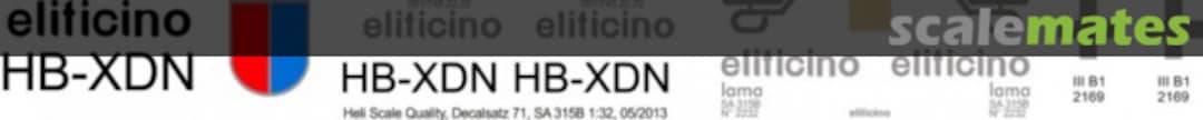 Boxart SA 315B - Eliticino - HB-XDN Decal 71 Heli Scale Quality Boxart SA 315B - Eliticino - HB-XDN Decal 71 Heli Scale Quality