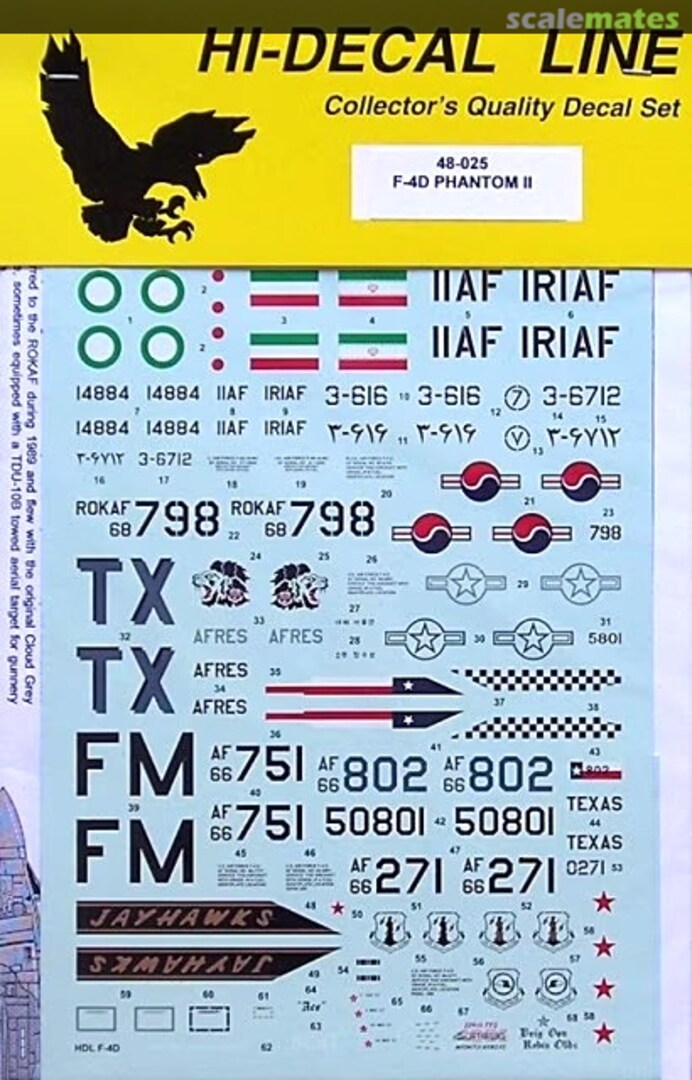 Boxart F-4D Phantom 48-025 Hi-Decal Line