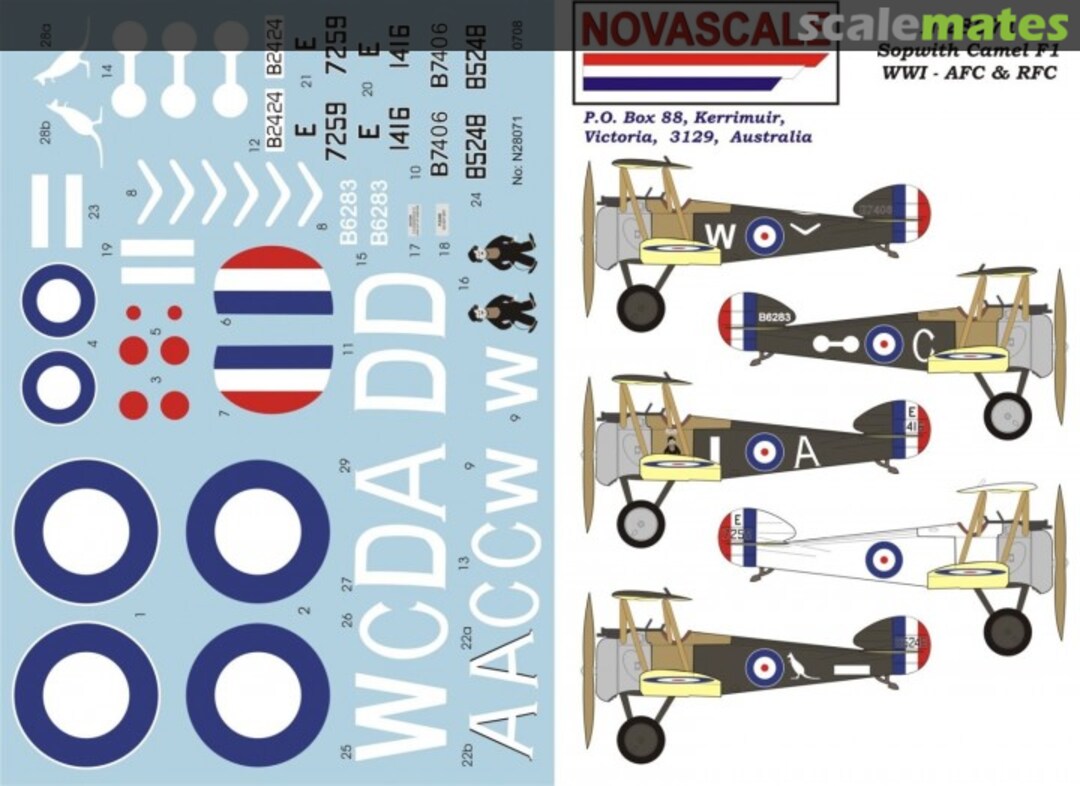 Boxart Sopwith Camel F1 WWI - AFC & RFC N-28071 Novascale Boxart Sopwith Camel F1 WWI - AFC & RFC N-28071 Novascale