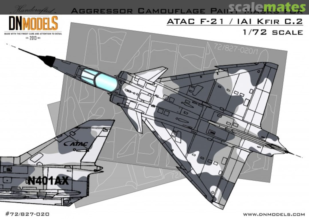 Boxart Aggresssor Camouflage Paint Masks ATAC F-21/IAI Kfir C.2 72/827-020 DN Models Boxart Aggresssor Camouflage Paint Masks ATAC F-21/IAI Kfir C.2 72/827-020 DN Models