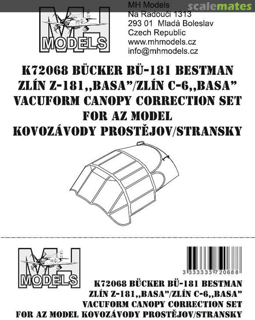 Boxart BÜCKER BÜ-181 BESTMAN ZLIN Z-181 "BASA"/ZLIN C-6 "BASA" K72068 MH Models