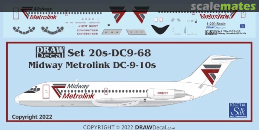 Boxart Midway Metrolink DC-9-10s 20-DC9-68 Draw Decal Boxart Midway Metrolink DC-9-10s 20-DC9-68 Draw Decal