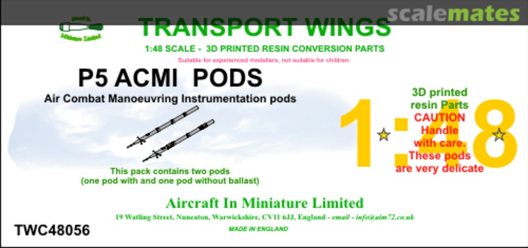 Boxart P5 ACMI Pods TWC48056 Aircraft In Miniature Ltd Boxart P5 ACMI Pods TWC48056 Aircraft In Miniature Ltd