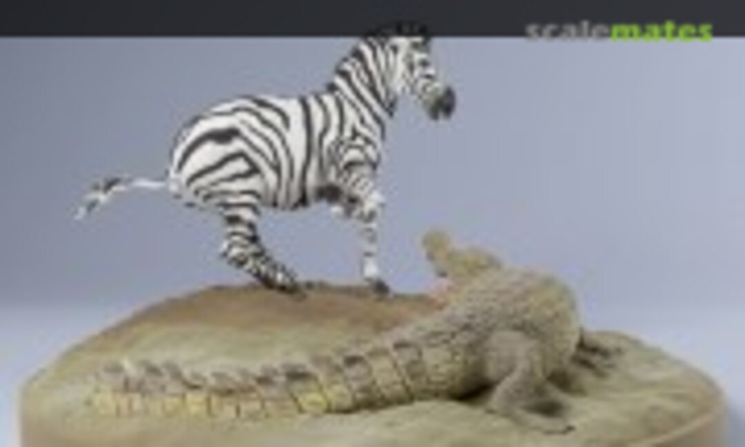 1:72 Plains Zebra - Male Vs Crocodile (EMP3d 72130250) 72130250