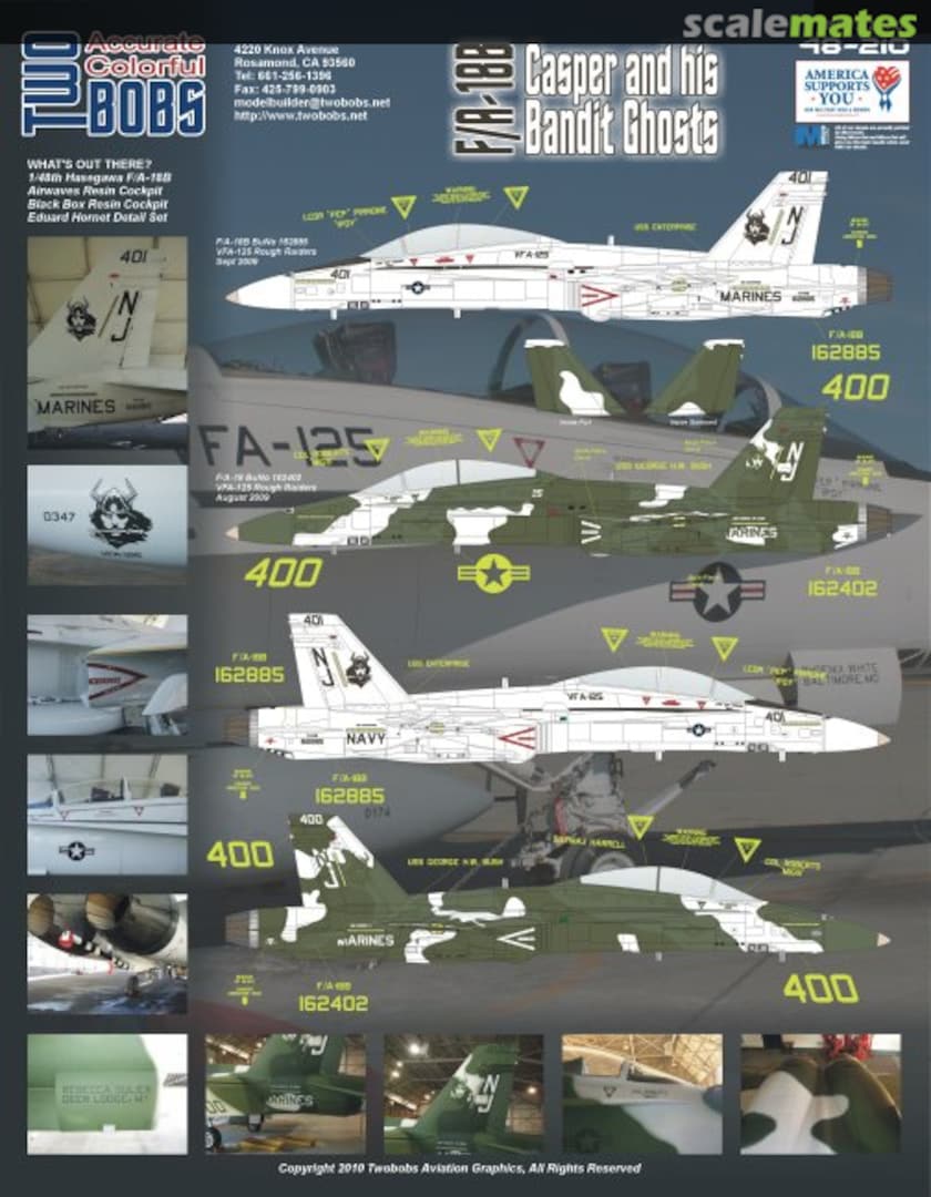 Boxart F/A-18B Casper and his Bandit Ghosts 48-210 TwoBobs Aviation Graphics Boxart F/A-18B Casper and his Bandit Ghosts 48-210 TwoBobs Aviation Graphics