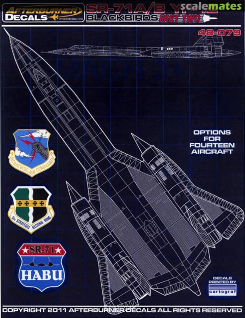 Boxart SR-71A/B YF-12 Blackbirds 48-079 Afterburner Decals