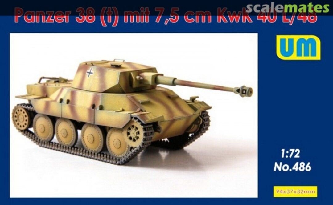 Boxart Panzer 38(t) with 7,5 cm KwK 40 L/48 486 UM Boxart Panzer 38(t) with 7,5 cm KwK 40 L/48 486 UM