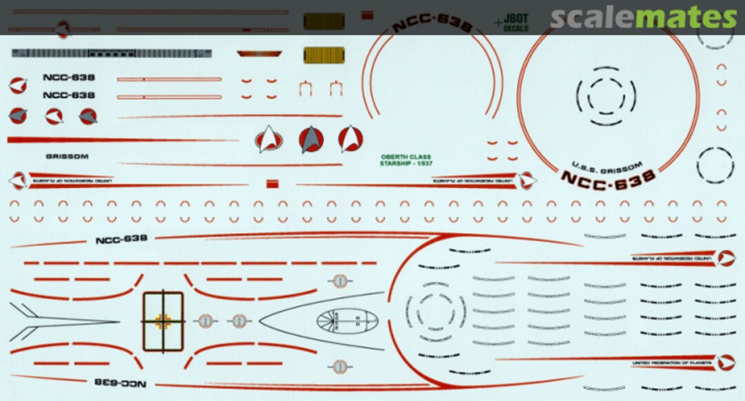 Boxart Star Trek Oberth Class Grissom Decals 537-08-79 JBOT Decals